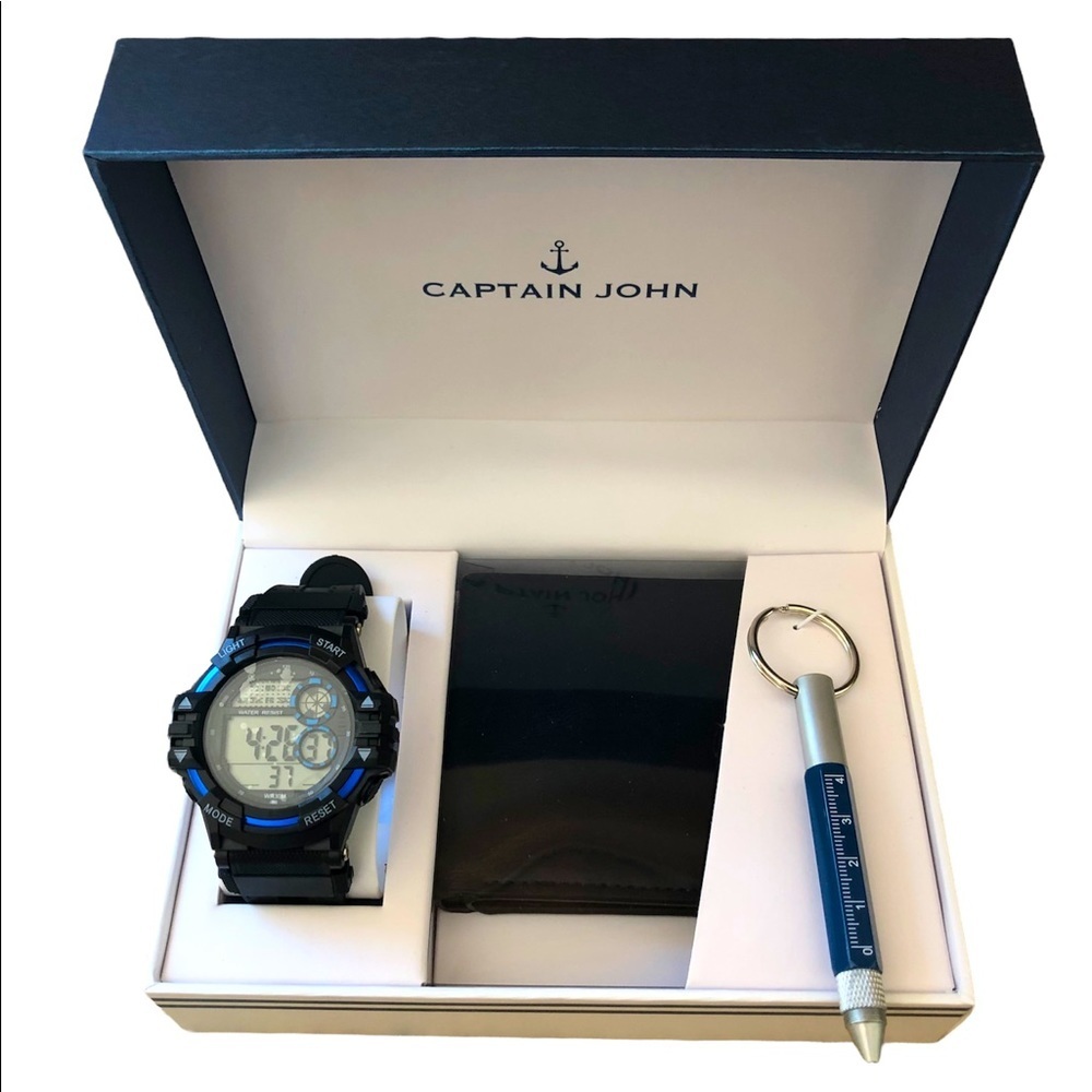 Captain John 3pc Watch & Wallet Gift Set